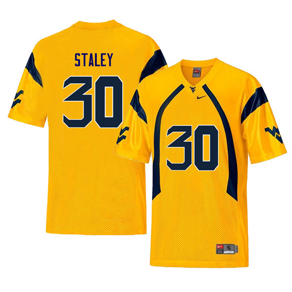 NCAA Men's Evan Staley West Virginia Mountaineers Yellow #30 Nike Stitched Football College Retro Authentic Jersey WR23N55OA